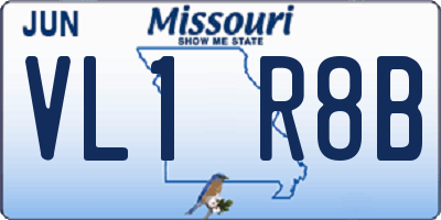 MO license plate VL1R8B