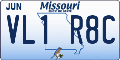 MO license plate VL1R8C
