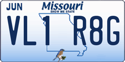 MO license plate VL1R8G