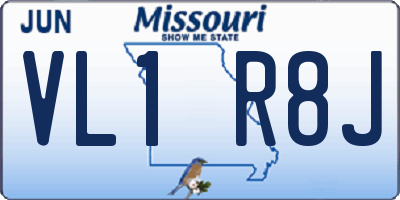 MO license plate VL1R8J