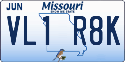 MO license plate VL1R8K