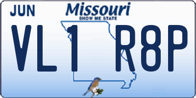 MO license plate VL1R8P