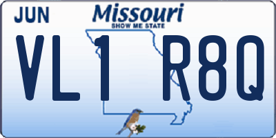 MO license plate VL1R8Q