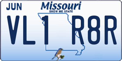 MO license plate VL1R8R