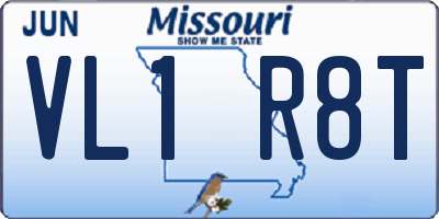 MO license plate VL1R8T