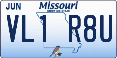 MO license plate VL1R8U