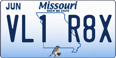 MO license plate VL1R8X