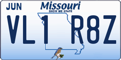 MO license plate VL1R8Z