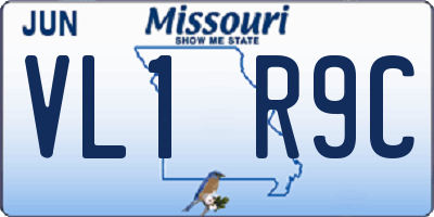 MO license plate VL1R9C