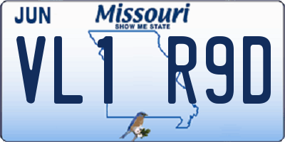 MO license plate VL1R9D