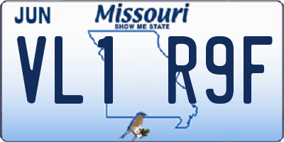 MO license plate VL1R9F
