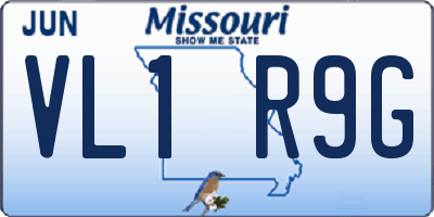 MO license plate VL1R9G