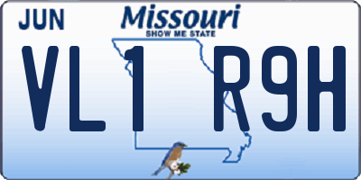 MO license plate VL1R9H