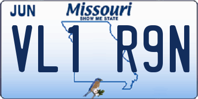 MO license plate VL1R9N