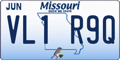 MO license plate VL1R9Q