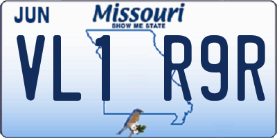 MO license plate VL1R9R