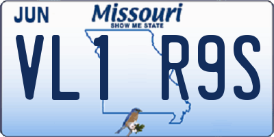 MO license plate VL1R9S