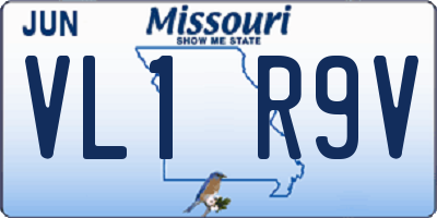 MO license plate VL1R9V