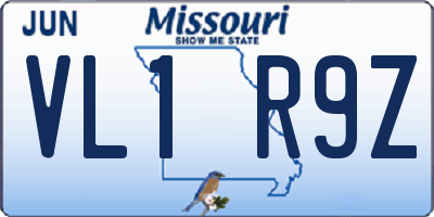MO license plate VL1R9Z