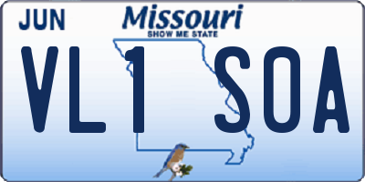 MO license plate VL1S0A