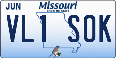 MO license plate VL1S0K