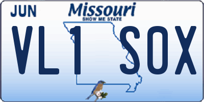 MO license plate VL1S0X