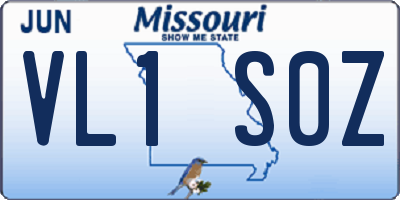 MO license plate VL1S0Z