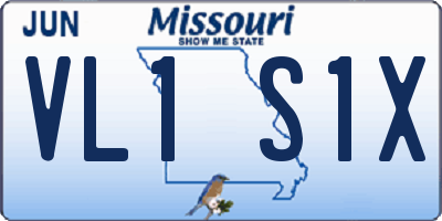 MO license plate VL1S1X