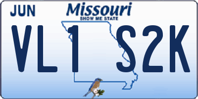 MO license plate VL1S2K