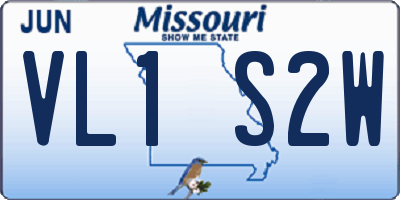 MO license plate VL1S2W