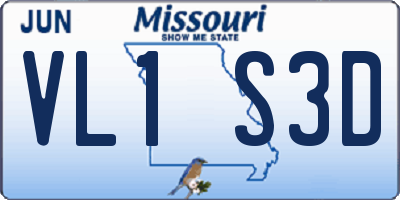 MO license plate VL1S3D