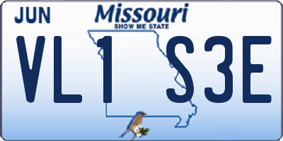 MO license plate VL1S3E