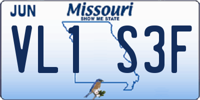 MO license plate VL1S3F