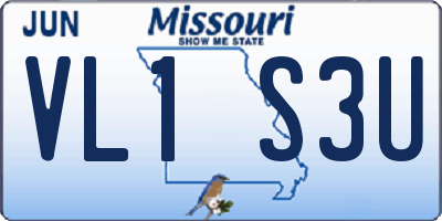MO license plate VL1S3U