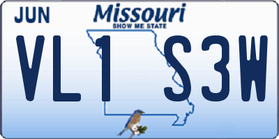 MO license plate VL1S3W
