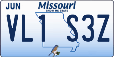 MO license plate VL1S3Z