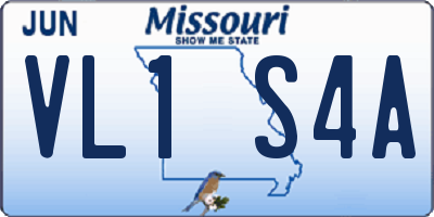 MO license plate VL1S4A