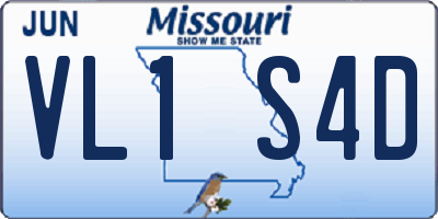 MO license plate VL1S4D