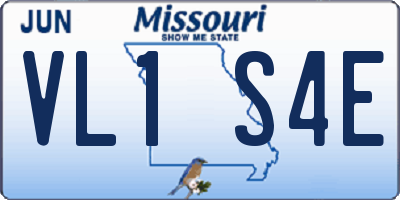 MO license plate VL1S4E
