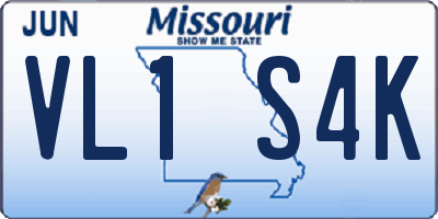 MO license plate VL1S4K