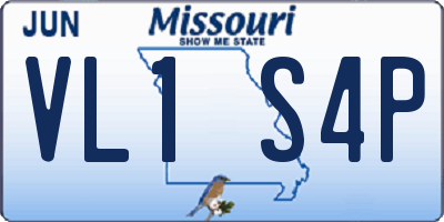 MO license plate VL1S4P