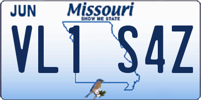 MO license plate VL1S4Z