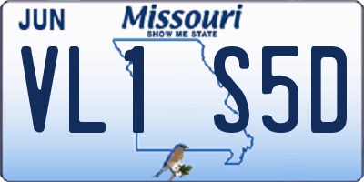 MO license plate VL1S5D