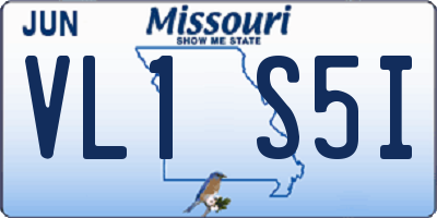 MO license plate VL1S5I