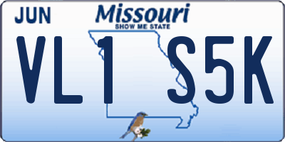 MO license plate VL1S5K