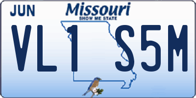 MO license plate VL1S5M