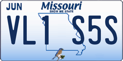 MO license plate VL1S5S
