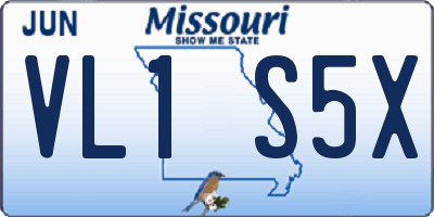 MO license plate VL1S5X