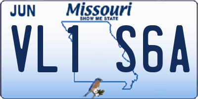 MO license plate VL1S6A