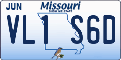 MO license plate VL1S6D
